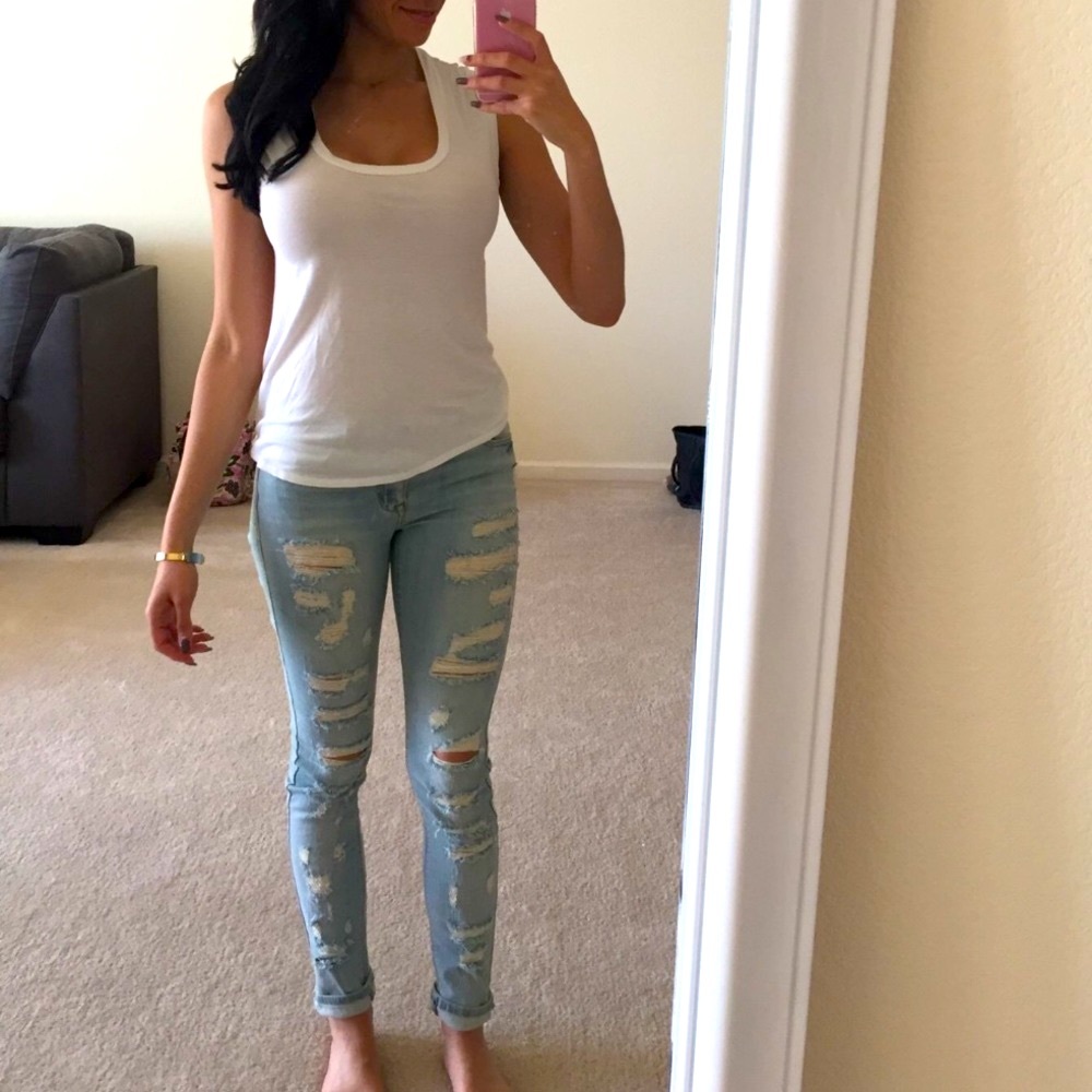 Distressed jeans